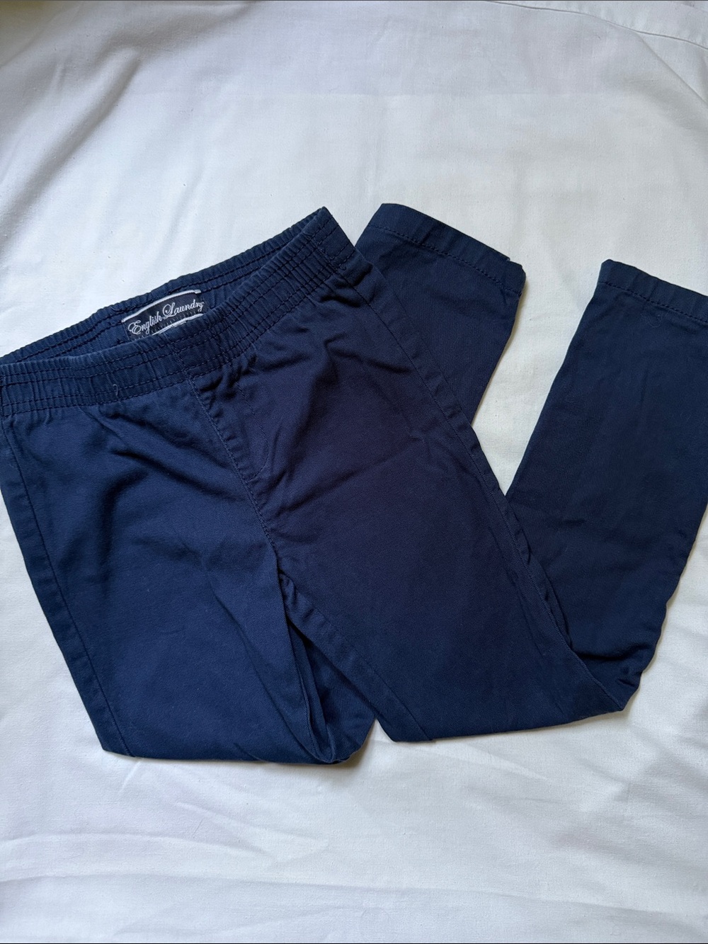 English Laundry Boys Navy Elastic Waist Chinos - 7